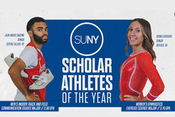 Jean-Andre Sassine and Glynis Curcione earn SUNY Scholar Athlete of the Year honors 