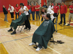 Students, Staff Shave Heads for Cancer Research