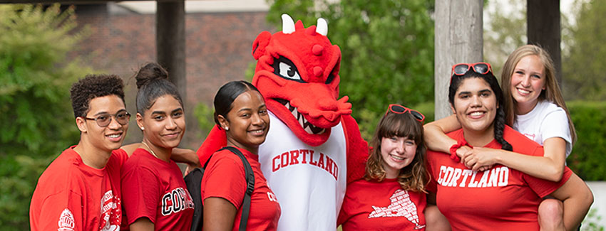 Blaze the Red Dragon with students