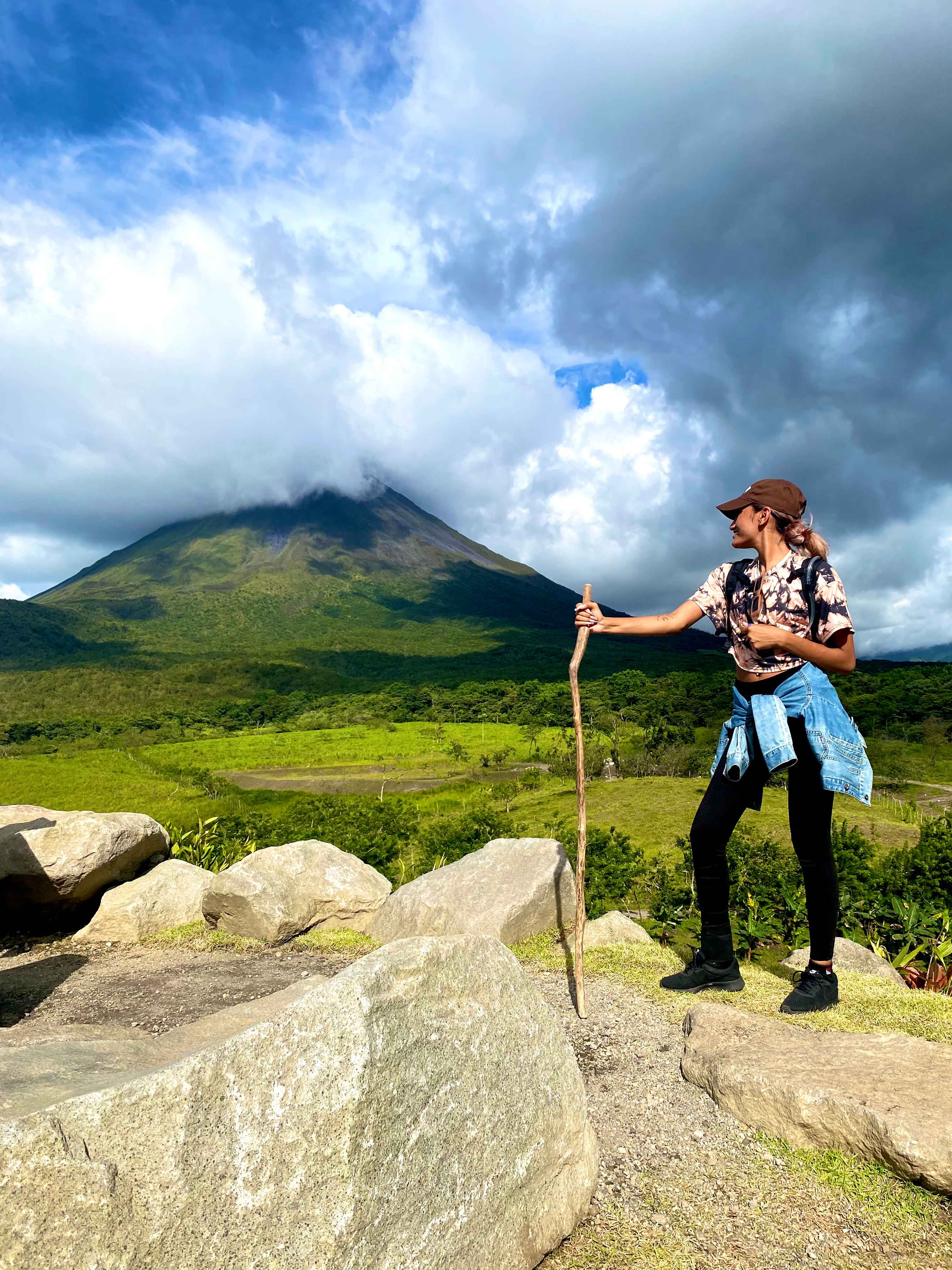 Student posing near mountains in Costa Rica