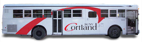 SUNY Cortland Bus using the bridge element