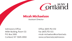 Business Card Variation, two titles, four lines of information