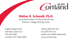 Business Card Variation, standard four-line layout