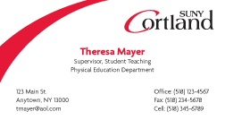 Business Card Variation, standard four-line with credentials