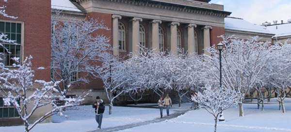 Old Main in winter
