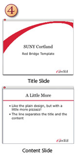Red Bridge PowerPoint Template with title background content slide