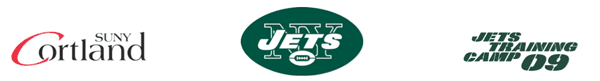 SUNY Cortland, NY Jets and Jets Training Camp logos