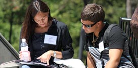 Mom and son at orientation