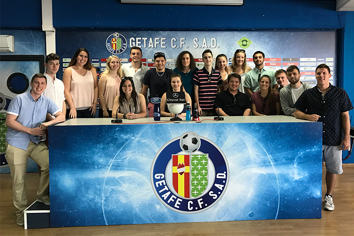 SUNY Cortland sport management students and professors at Getafe FC in Spain.