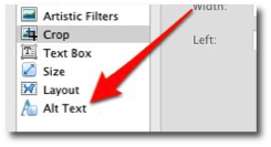 image indicating where to select alt text