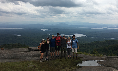 Adirondack Trail Blazers group shot on top of a mountain