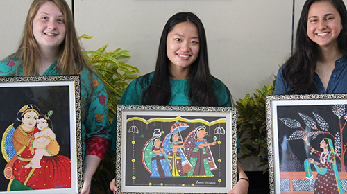 SUNY Cortland students display paintings created in India