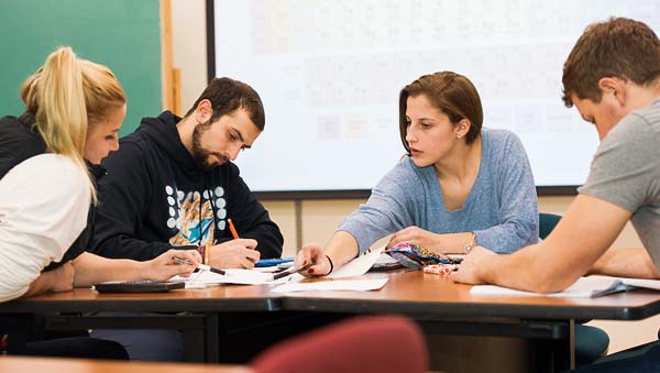 Students in a peer tutoring session