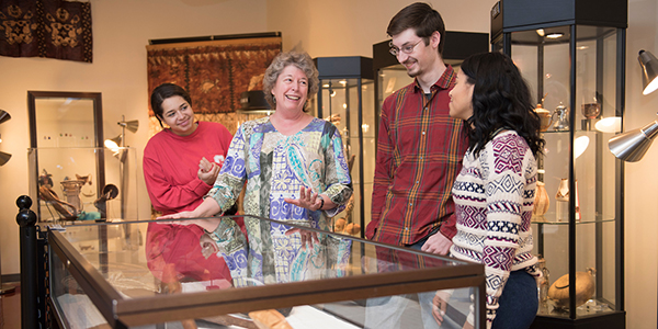 SUNY Distinguished Professor Sharon Steadman working with students in the Brooks Museum