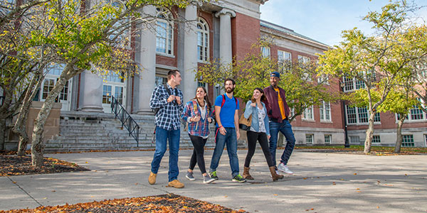 Students walking outside Old Main