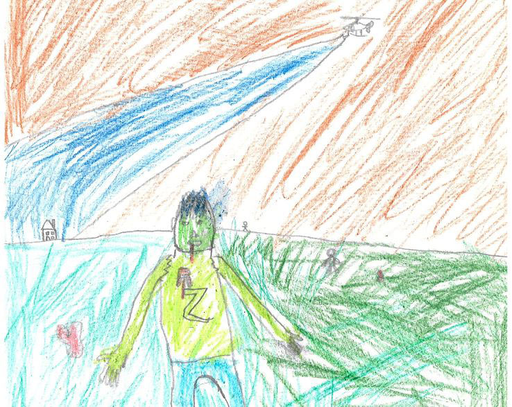 The first submission for Zombie Images, from 8 year old Edward "Ned" Wilson.