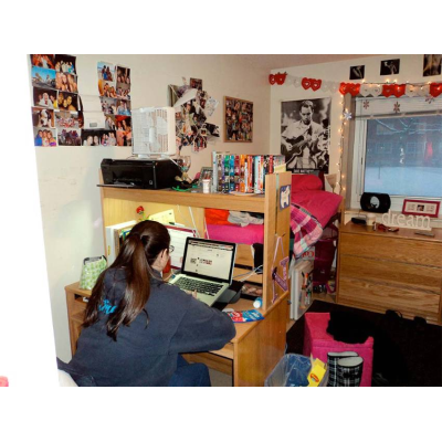 Student Studying in Bedroom