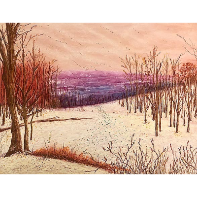 Oil pastel landscape