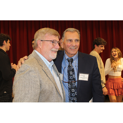 Gambitta '63, right, with Gary DeBolt '73
