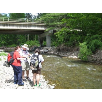Working on the Geomorphology project by the river
