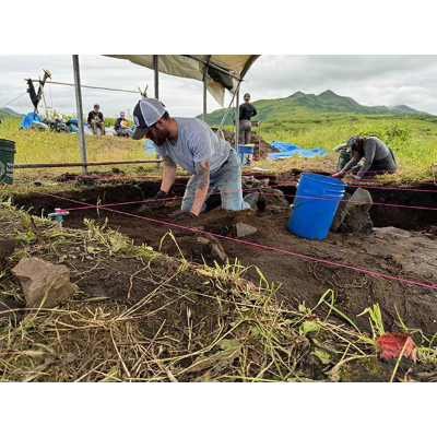 Kennedy explores a quadrant of the Alaska dig.