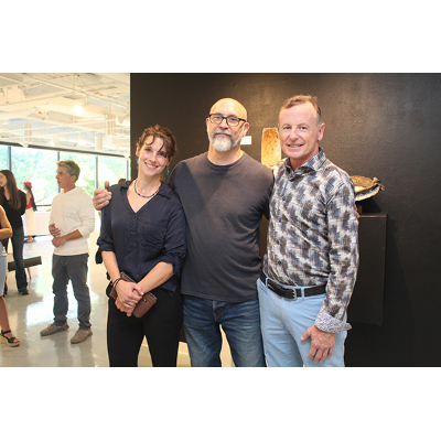 Hannah Carver, art and art history, left, meets with Willett and Feldman.