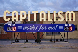 Outdoor Art Display Questions Capitalism Suny Cortland
