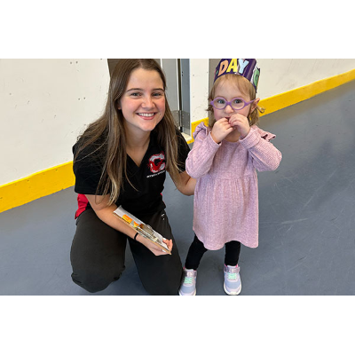 Working with three-year-old Maeve for a Fall 2024 Adapted Physical Education course