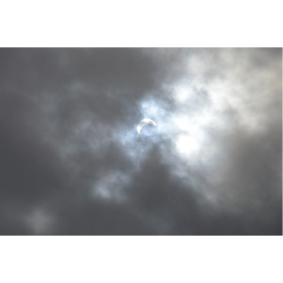 Solar eclipse visible from campus on 4-8-2024.     Photo taken by CJ Johnson