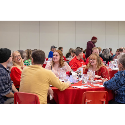 Guests socialize waiting for the festivities and ceremony to begin.