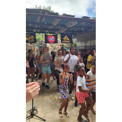 Dancing with Cuban children