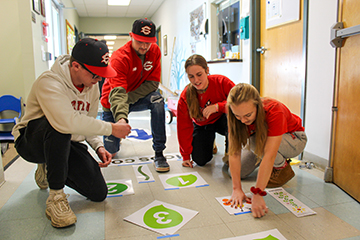 Students help transform hallways into sensory pathways