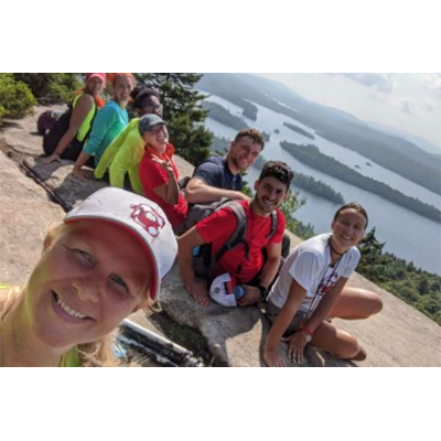 Helena Baert, foreground, with a class near Raquette Lake, N.Y.