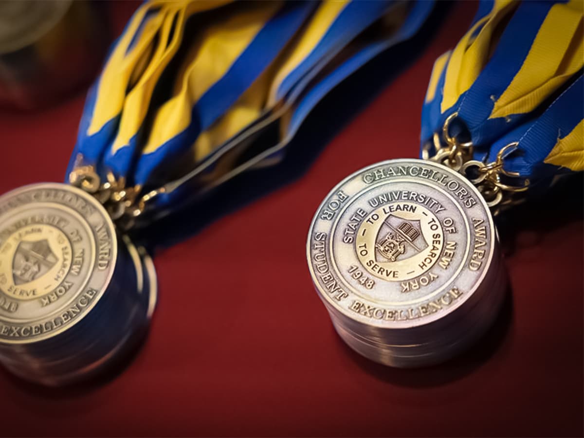 stack of chancellor's awards