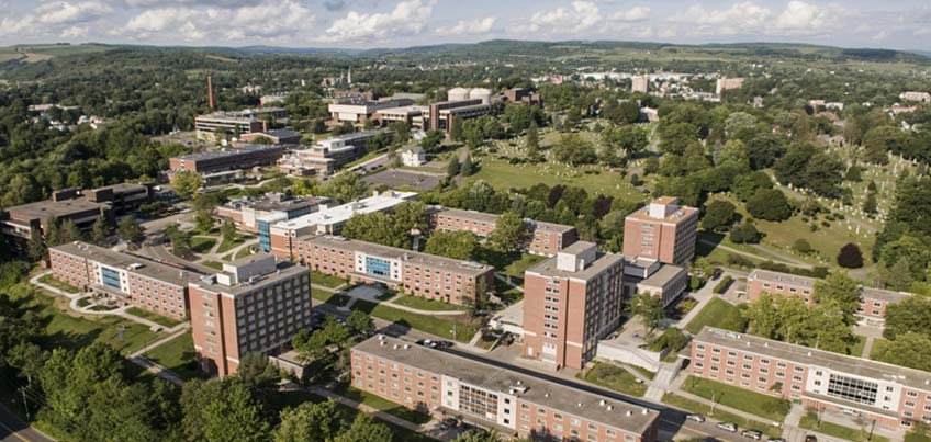 Aerial view of residence halls