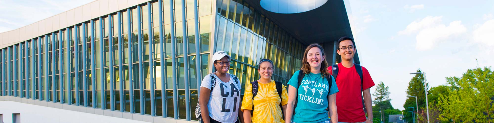 Students in front of the Student Life Center