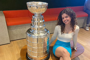 Ice in her veins: alum finds hockey media success