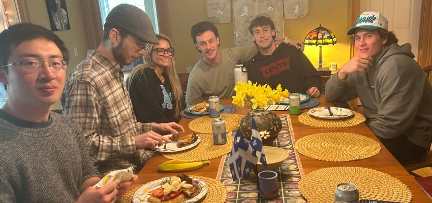 French club eating crepes spring 2026