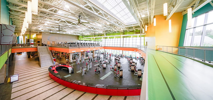 Inside of the Student Life Center cardio area