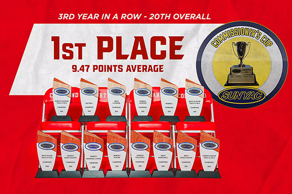 Cortland Athletics wins third straight SUNYAC Commissioner's Cup for all-sports excellence