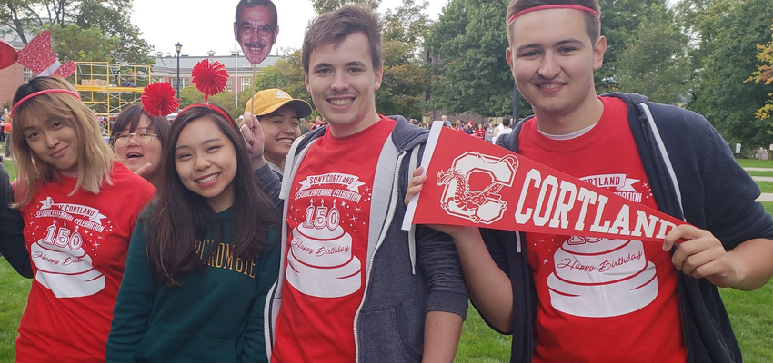 Students at SUNY Cortland sesquicentennial year celebration