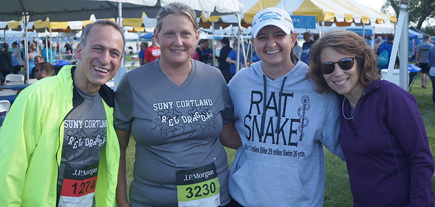 Corporate Challenge participants pose after the event