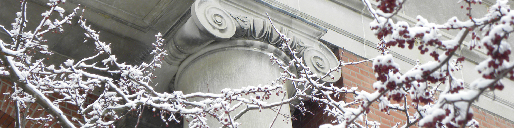 Snow outside Old Main