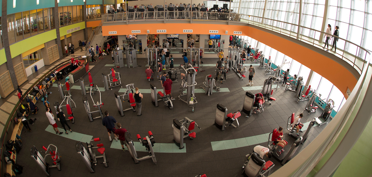 Inside of the Student Life Center cardio area