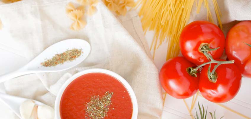 Photo of pasta and sauce ingredients