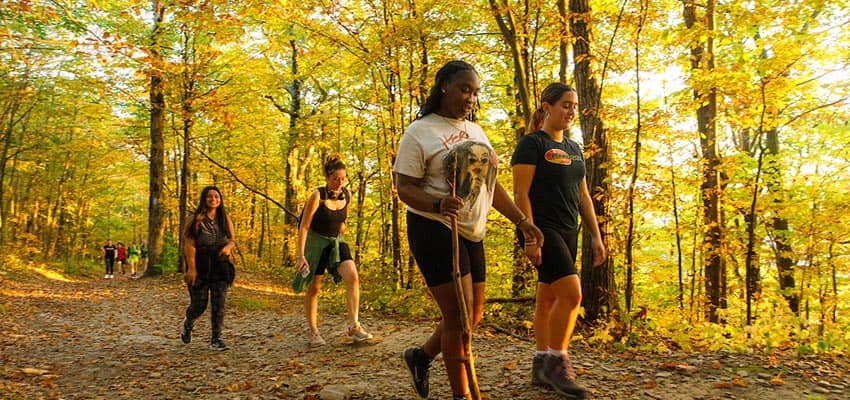 Students on a hike in Labrador Hollow