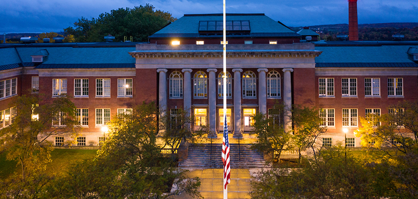 Old Main pictured at night