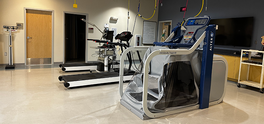 Antigravity tredmill and other tredmills used in the kinesiology department lab