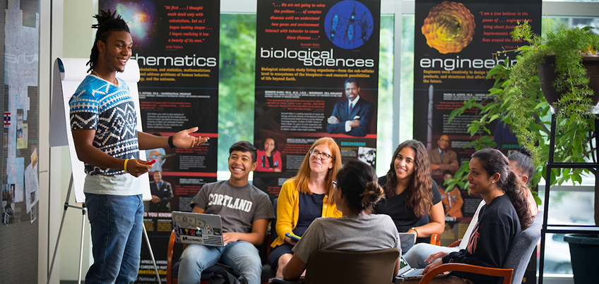 Students in the CURE program participate in a sample lecture