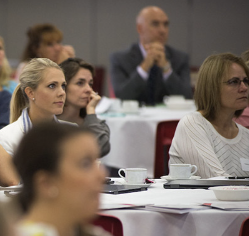 Teachers at a conference